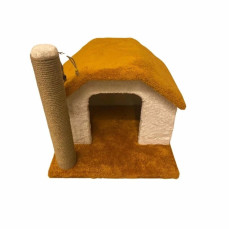 SB Pet Tek Katlı Tırmalamalı Kedi Evi Kahve