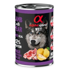 Alpha Spirit Kuzulu (93) ve Armutlu Tahılsız Yetişkin Köpek Konservesi 400 gr