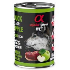 Alpha Spirit Tavuklu (63), Ördekli (30) ve Yeşil Elmalı Tahılsız Yetişkin Köpek Konservesi 400 gr
