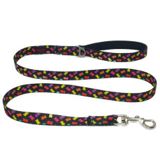 Luckypaw Desenli Kedi-Köpek Gezdirme Kayışı 2-140 cm (Jelly Bean)