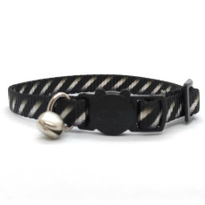 LuckyPaw Çıngıraklı Kedi Boyun Tasması 1x30cm (Siyah-Beyaz)
