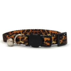 LuckyPaw Çıngıraklı Kedi Boyun Tasması 1x30cm (Leopar Desenli)