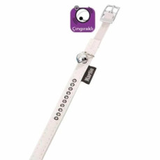 Karlie Deri Taşlı Kedi Tasma Xs 30cm-11mm Beyaz