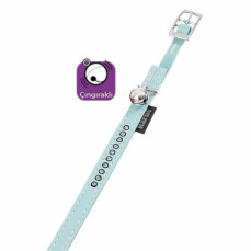 Karlıe Deri Taşlı Kedi Tasması Xs 30cm-11mm Açık Mavi