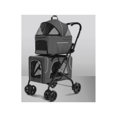 Tommy Çift Katlı Evcil Hayvan Arabası Gri 66*50*98 Cm