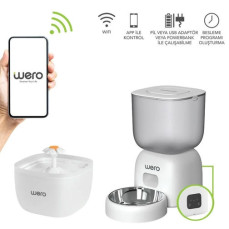 Wero 2in1 Akıllı Kedi & Köpek Mama Kabı ve Su Pınarı Seti | Wi-Fi Kontrollü, Otomatik Besleme (WF1)