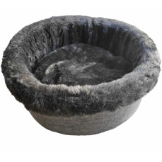 Lavista Kedi ve Küçük Irk Köpekler için Peluş Yatak Antrasit