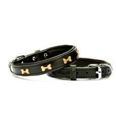 Doggie Yumuşak Dokulu Kemik Süslü Köpek Boyun Tasması Siyah SBT-2062 S