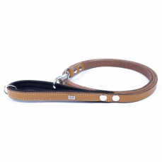 Doggie Konforlu Gerçek Deriden El Yapımı Köpek Gezdirme Kayışı 1,5x160cm - Açık Kahve