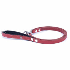 Doggie Konforlu Gerçek Deriden El Yapımı Köpek Gezdirme Kayışı 1,5x160cm - Kırmızı