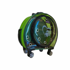 MİGNO Büyük Fileli Tekerlekli Oval Kedi Köpek Taşıma Çantası - Yeşil