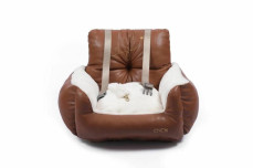 Petstylist Deri Araba Yatağı Kahve