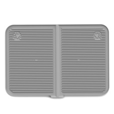Silikon Kum ve Mama Matı Havuzlu Yıkanabilir Paspası Gri 40x60