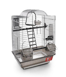 GVN 1210 Krom Lale Çatı Kuş Kafesi (200 Serisi – Orta Boy ) 43x30x22cm