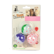 Pet Toys Kedi Oyun Topu Renkli Zilli 3'lü