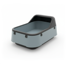 Teng Açık Kedi Tuvaleti Açık Su Yeşili-Siyah Kürek Hediyeli (55x40x23 cm)