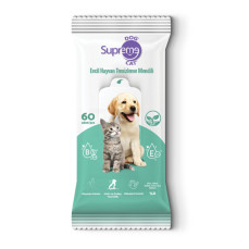 Supreme Dog Kedi ve Köpekler İçin Yeşil Çaylı Temizleme ve Bakım Mendili (60'lı)