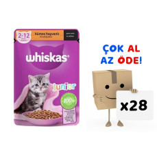 Whiskas Junior Kümes Hayvanlı Yavru Kedi Konserve Maması 85 gr 28'li Paket