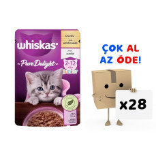 Whiskas Pouch Pure Delight Jöle İçinde Tavuklu Yavru Kedi Konservesi 85gr 28'li Paket
