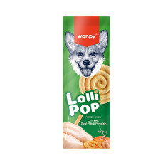 Wanpy LolliPop Dondurularak Kurutulmuş Balkabaklı Lolipop Köpek Ödül Maması 6gr