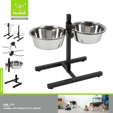 Nunbell İkili Ayaklı Ayarlanabilir Çelik Mama Kabı 20 Cm