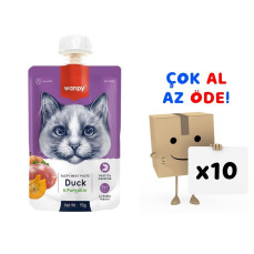 Wanpy Taze Ördekli&Bal Kabaklı Kedi Et Ezmesi 90 gr 10'lu Paket