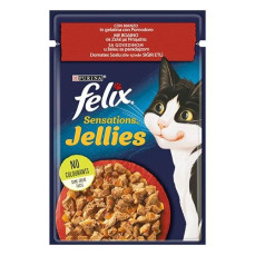 Felix Pouch Sensations Jellies Sığır Etli ve Domatesli Yaş Kedi Maması 85 Gr 26'lı Paket