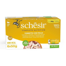 Schesir Tam ve Dengeli Ton Balığı ile Tavuklu Jöle İçinde Kedi Konservesi Multipack 6x50g