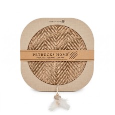 Petbucks Home Doğal Şişal Kedi Tırmalama Matı Kare (Karışık Desenler)