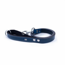 Doggie Konforlu Gerçek Deriden El Yapımı Köpek Gezdirme Kayışı 3x100cm - Royal Mavi
