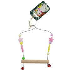 Teng Küçük Kuşlar İçin Yıldız Boncuklu Salıncak 16x13 cm