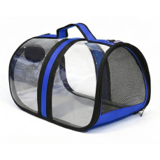 Bacco Milano Şeffaf Kedi Köpek Taşıma Çantası 44x28x28cm (Mavi)