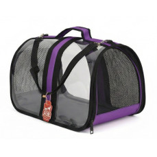 Bacco Milano Şeffaf Kedi Köpek Taşıma Çantası 44x28x28cm (Mor)