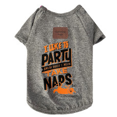 Alphadog Party Gri Köpek Tişörtü 2 Beden - [Small] (4-6 KG)