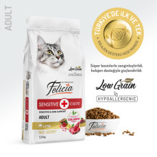 Felicia Az Tahıllı Kuzu Etli Yetişkin HypoAllergenic Kedi Maması 12 Kg