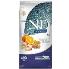 N&D Ocean - Düşük Tahıllı - Morina Balıklı ve Portakallı Yetişkin Kedi Maması 10KG
