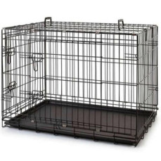 Katlanabilir Metal Kedi-Köpek Kafesi (Siyah) 77x47x55cm