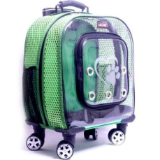 MİGNO PRIME Fileli Tekerlekli Kare Kedi Köpek Taşıma Çantası - Yeşil
