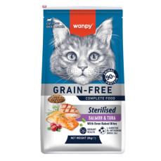 Wanpy Tahılsız Somonlu ve Ton Balıklı Kısırlaştırılmış Kedi Maması 8KG