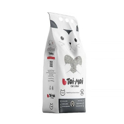 Toi Moi Aktif Karbonlu Grey İnce Taneli Topaklanan Bentonit Kedi Kumu 10 kg