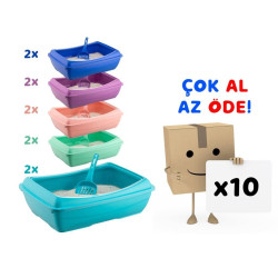 Şenyayla Açık Kedi Tuvaleti 37*50*15 cm 10'lu Paket