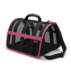 Migno Astra Fileli Model Kedi Köpek Taşıma Çantası Pembe (40x30x23 cm)
