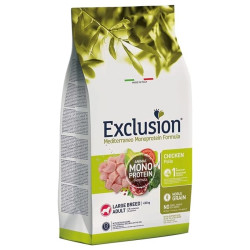 Exclusion Monoprotein Düşük Tahıllı Tavuklu Büyük Irk Yetişkin Köpek Maması 12KG
