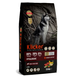 Klicker HypoAllergenic Glutensiz Tahılsız Kuzu Etli Yetişkin Köpek Maması 2,5KG