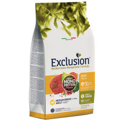 Exclusion Monoprotein Düşük Tahıllı Sığır Etli Yetişkin Orta Irk Köpek Maması 3KG