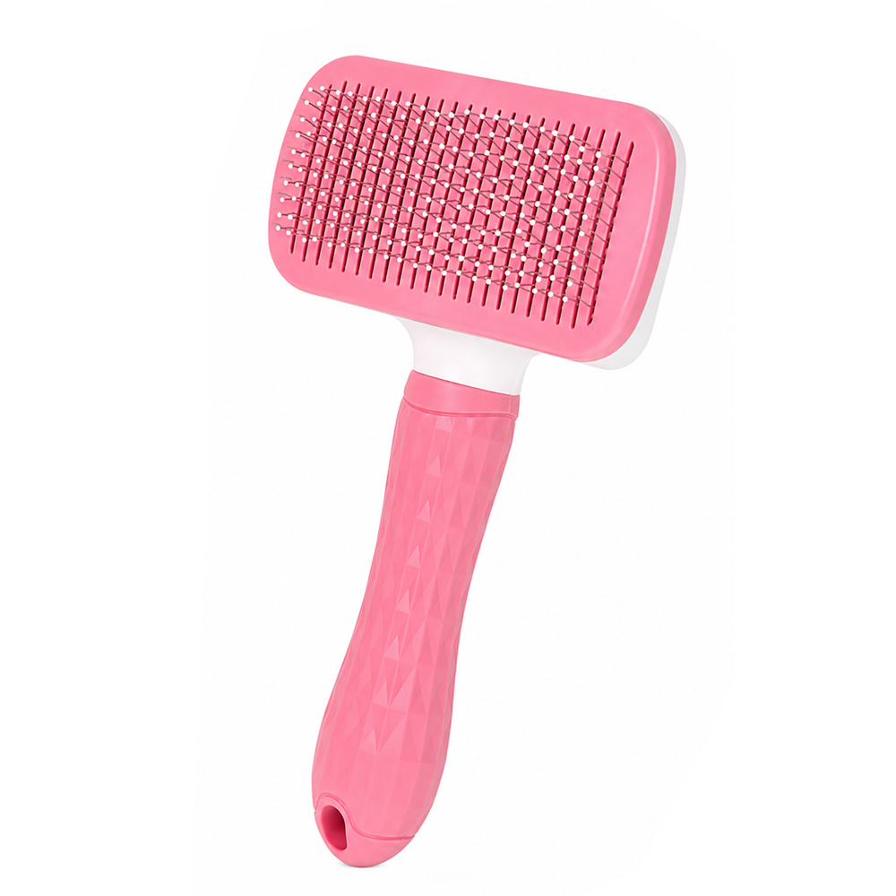 Clean Pet's Dikdörtgen Kedi Köpek Tarağı Basmalı (Pembe)
