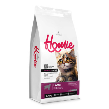 Homie Düşük Tahıllı Süper Premium Kuzulu Anne ve Yavru Kedi Maması 2.75 KG