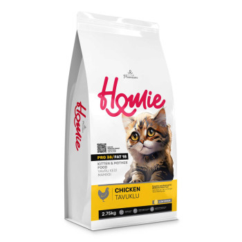 Homie Düşük Tahıllı Süper Premium Tavuklu Anne ve Yavru Kedi Maması 2.75 KG