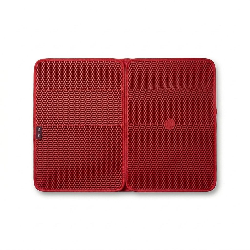 Teng İkili Elekli Kedi Kumu Paspası 60x 81 Cm (Kırmızı)