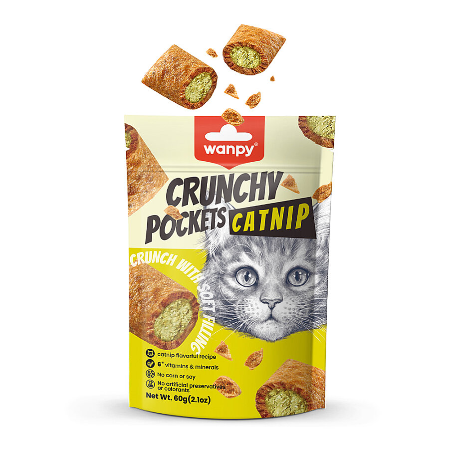 Wanpy Crunch Catnip Kedi Otlu ve Tavuklu Kıtır Kedi Ödülü 60 gr